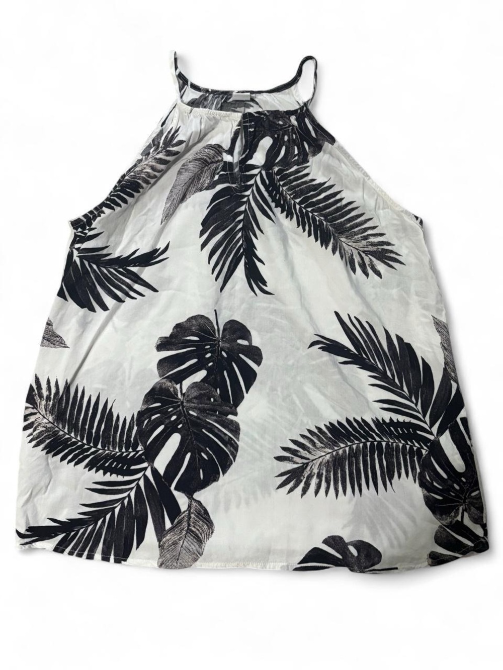 Old Navy Black & White Printed Halter Tank